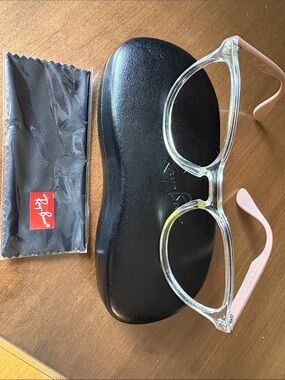 Ray-Ban Kids Clear Frame with Light Pink Temples Sunglasses